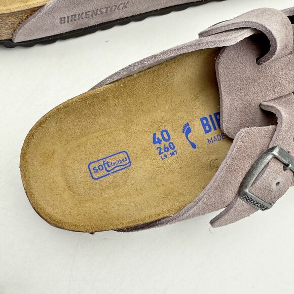 Birkenstock Womens Boston Clogs EU 40 US 9 Purple Suede Leather Slip On NIB - Picture 13 of 14